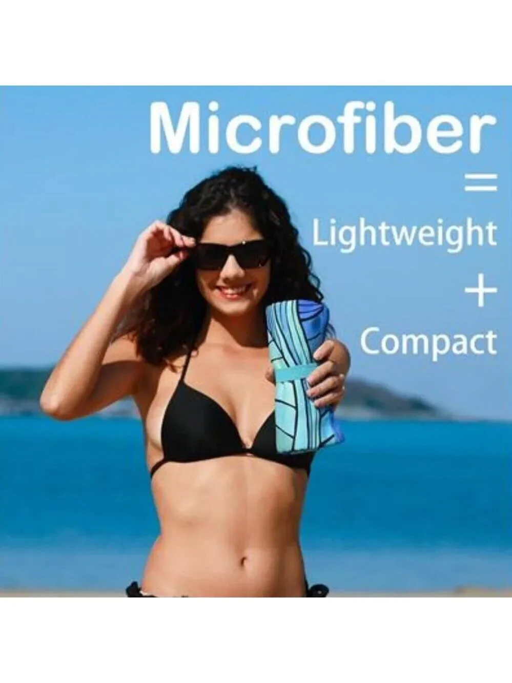 Microfiber Lightweight Thin Gym Beach Towel Compact Waves Tie Dye Desing 32